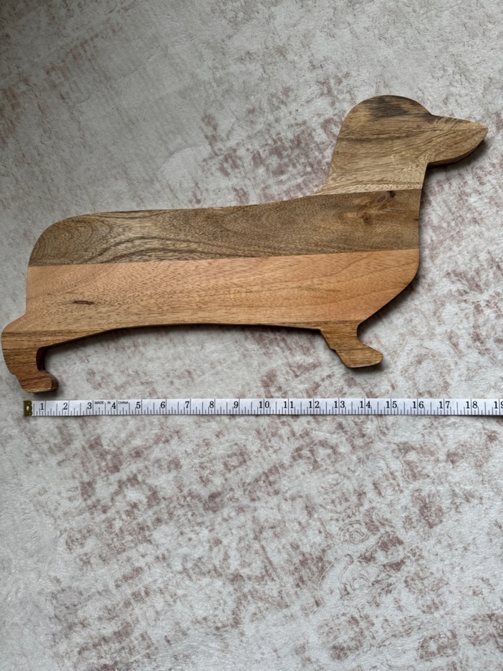 Dachshund Shaped Wood Serving Board - Natural Brown Tones - Picture 2 of 5